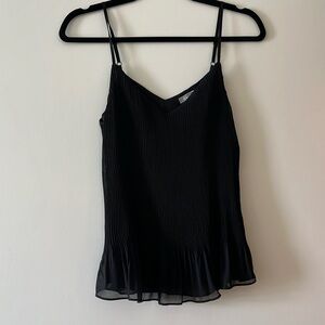 Anthropologie Black Top. Pleated blouse. Size Small.